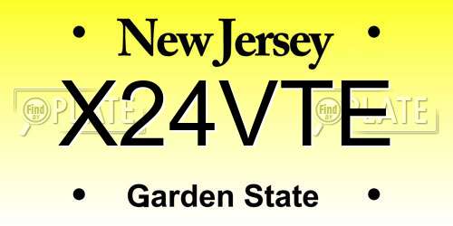 X24VTE New Jersey License Plate