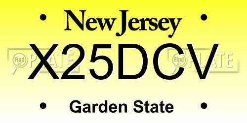 X25DCV New Jersey License Plate