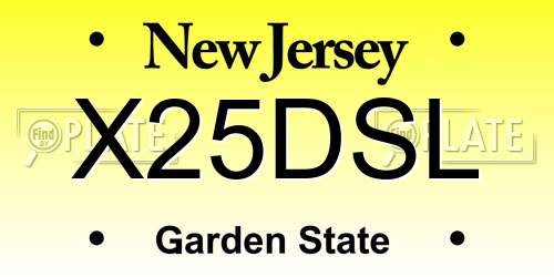 X25DSL New Jersey License Plate