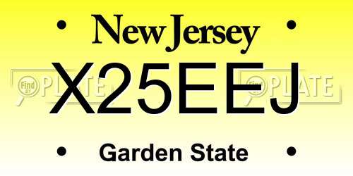X25EEJ New Jersey License Plate