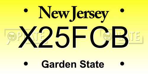 X25FCB New Jersey License Plate