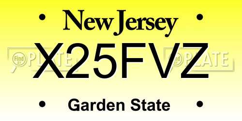 X25FVZ New Jersey License Plate