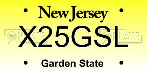 X25GSL New Jersey License Plate