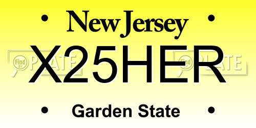 X25HER New Jersey License Plate