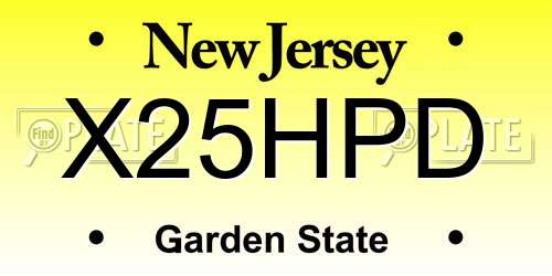X25HPD New Jersey License Plate