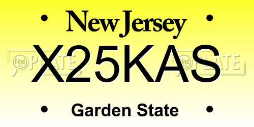 X25KAS New Jersey License Plate