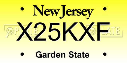 X25KXF New Jersey License Plate