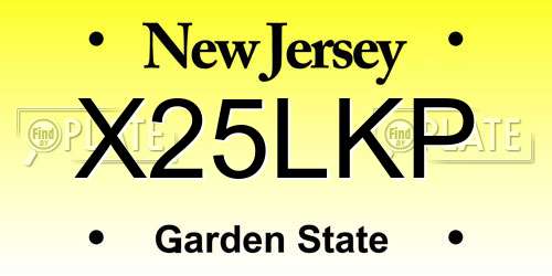 X25LKP New Jersey License Plate