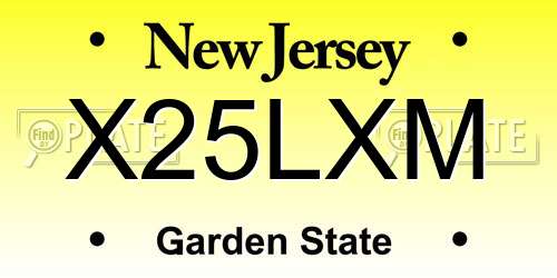 X25LXM New Jersey License Plate