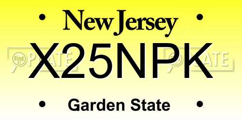 X25NPK New Jersey License Plate
