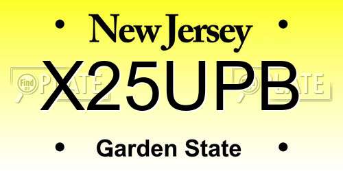 X25UPB New Jersey License Plate