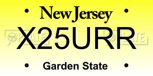 X25URR New Jersey License Plate