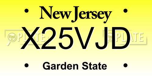 X25VJD New Jersey License Plate
