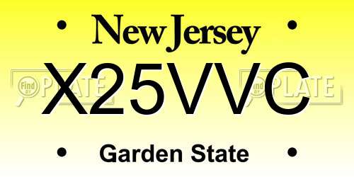 X25VVC New Jersey License Plate