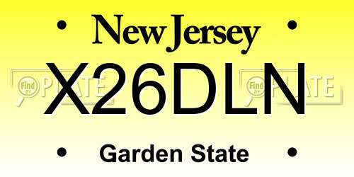 X26DLN New Jersey License Plate