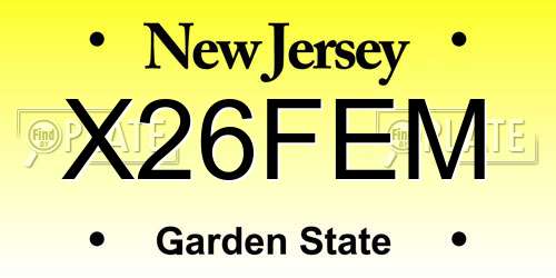 X26FEM New Jersey License Plate