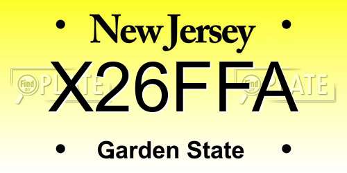 X26FFA New Jersey License Plate