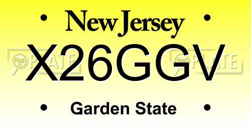X26GGV New Jersey License Plate