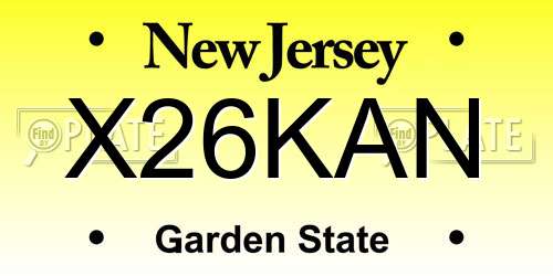 X26KAN New Jersey License Plate