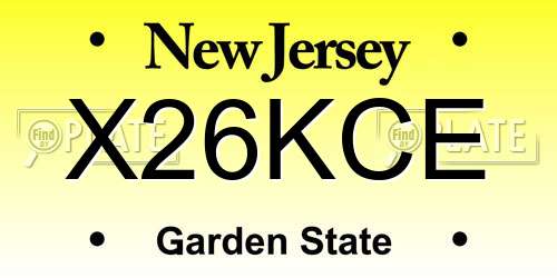 X26KCE New Jersey License Plate