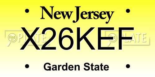 X26KEF New Jersey License Plate