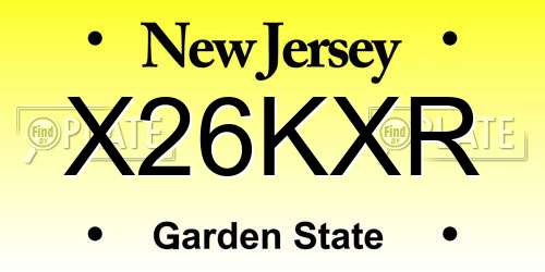 X26KXR New Jersey License Plate