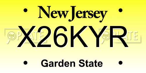X26KYR New Jersey License Plate