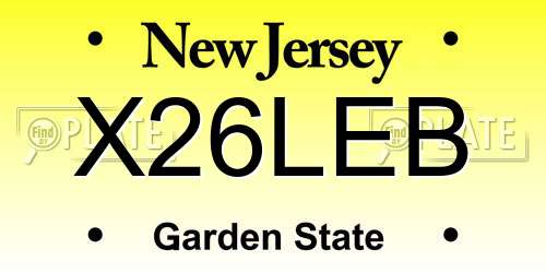 X26LEB New Jersey License Plate