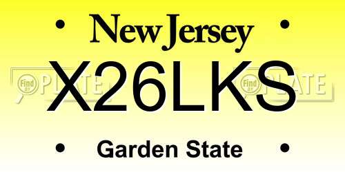 X26LKS New Jersey License Plate