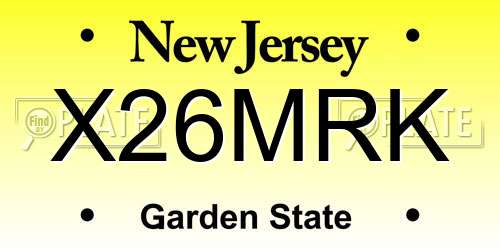 X26MRK New Jersey License Plate