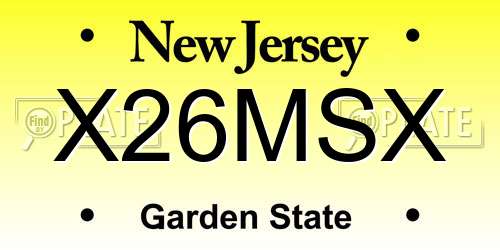 X26MSX New Jersey License Plate
