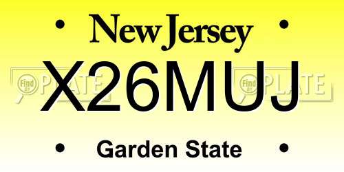 X26MUJ New Jersey License Plate