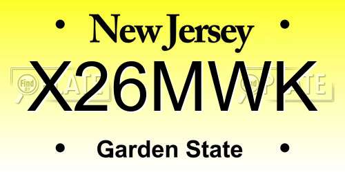 X26MWK New Jersey License Plate