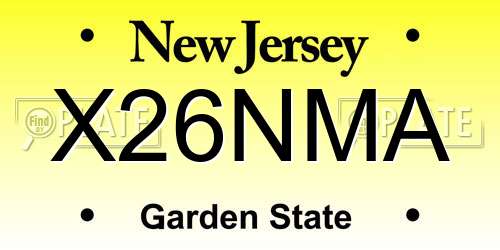 X26NMA New Jersey License Plate