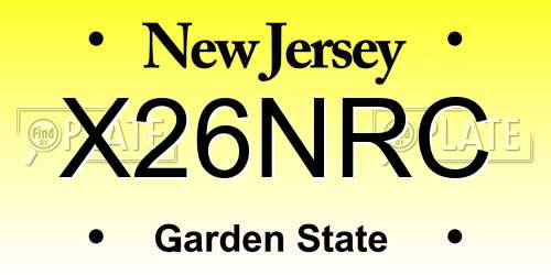 X26NRC New Jersey License Plate