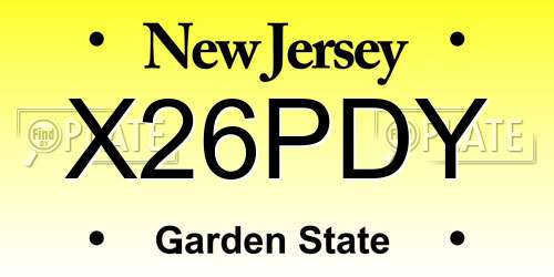 X26PDY New Jersey License Plate