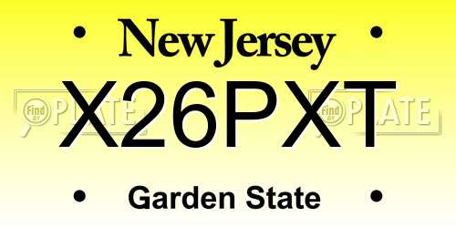 X26PXT New Jersey License Plate
