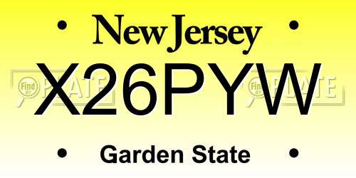 X26PYW New Jersey License Plate