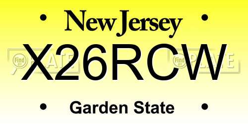 X26RCW New Jersey License Plate