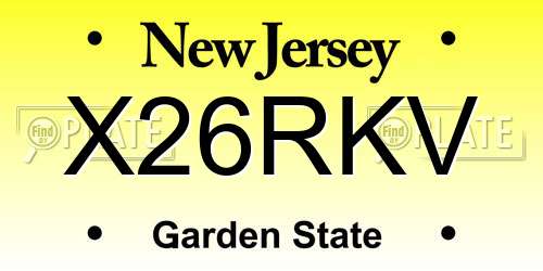X26RKV New Jersey License Plate