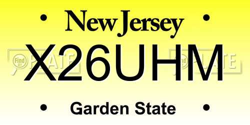 X26UHM New Jersey License Plate