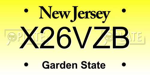 X26VZB New Jersey License Plate