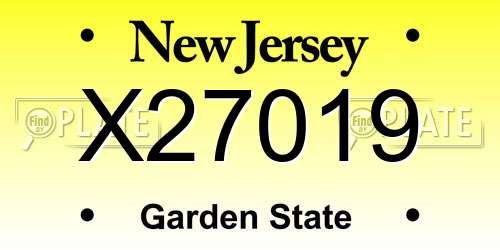 X27019 New Jersey License Plate