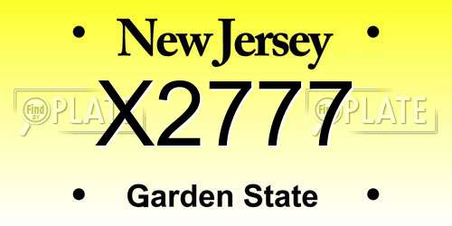X2777 New Jersey License Plate