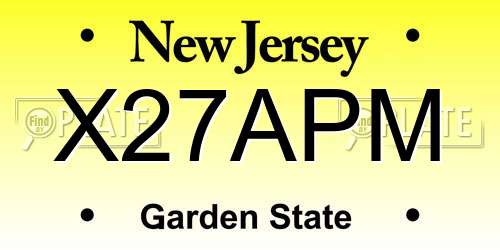 X27APM New Jersey License Plate
