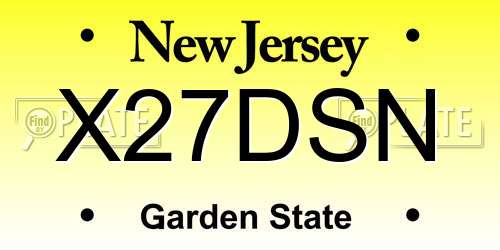 X27DSN New Jersey License Plate