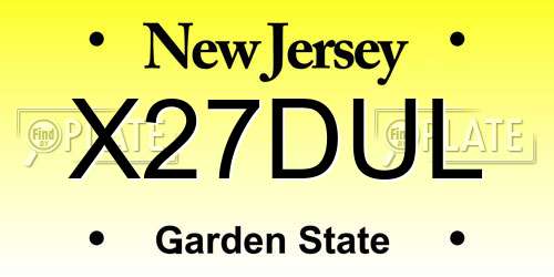 X27DUL New Jersey License Plate