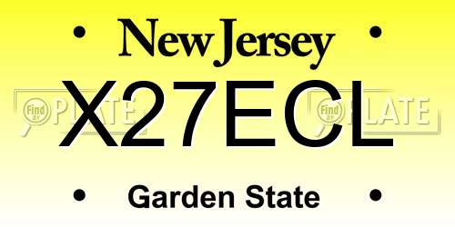 X27ECL New Jersey License Plate
