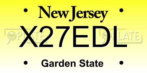 X27EDL New Jersey License Plate