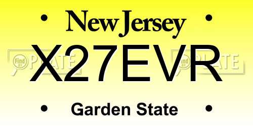 X27EVR New Jersey License Plate